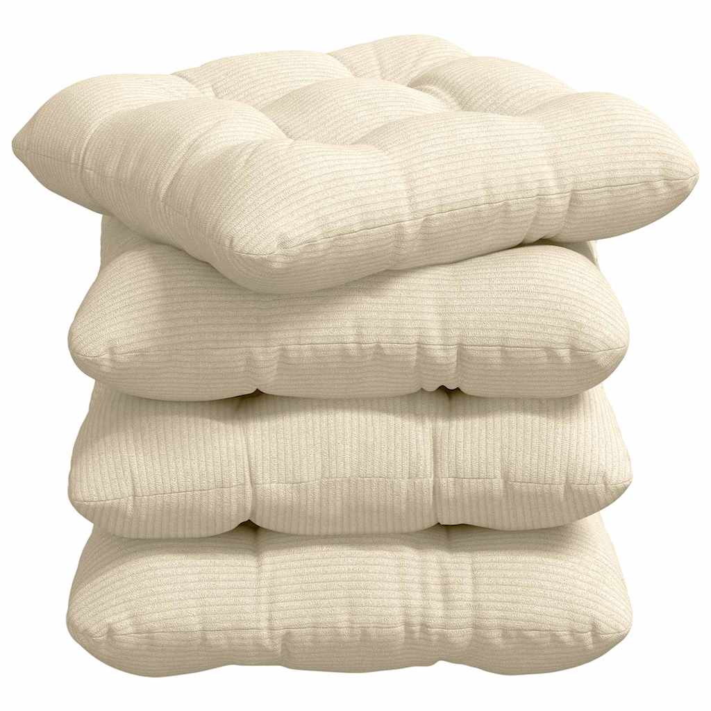 VidaXL Sitzkissen 4 Stück Creme 45 x 45 cm Baumwollstoff