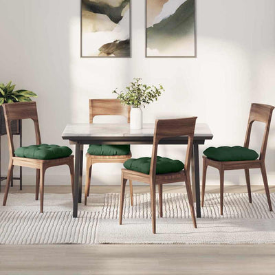 VidaXL Sitzkissen 4 Stück dunkelgrün 45 x 45 cm Baumwollstoff