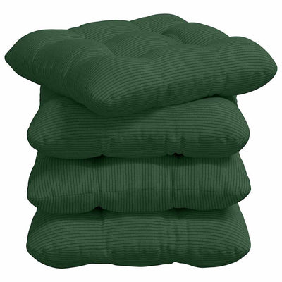 VidaXL Sitzkissen 4 Stück dunkelgrün 45 x 45 cm Baumwollstoff