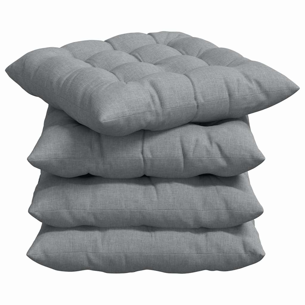 VidaXL Sitzkissen 4 Stück hellgrau 40 x 40 x 6 cm Stoff