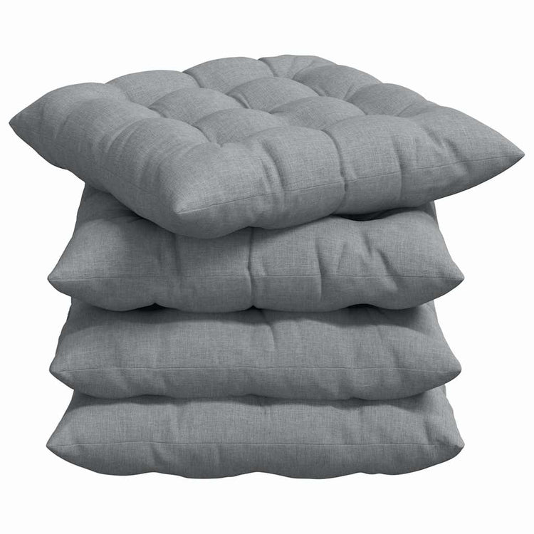 VidaXL Sitzkissen 4 Stück hellgrau 40 x 40 x 6 cm Stoff