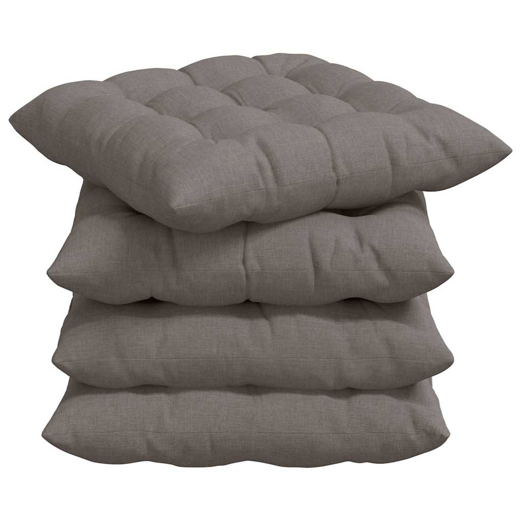 Vidaxx Sitzkissen 4 Stück Taupe 40 x 40 x 6 cm Stoff