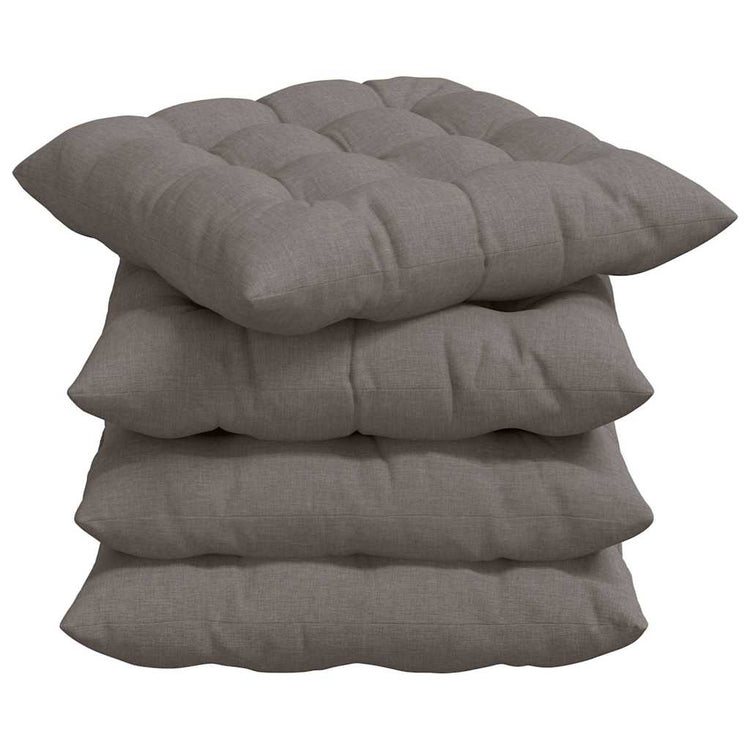 Vidaxx Sitzkissen 4 Stück Taupe 40 x 40 x 6 cm Stoff