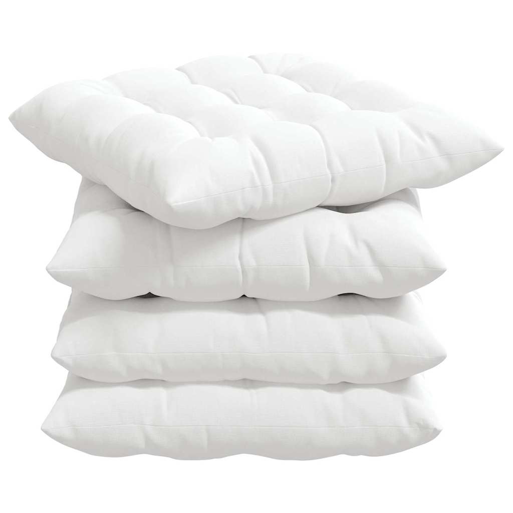 VidaXL Sitzkissen 4 Stück weiß 40 x 40 x 6 cm Stoff