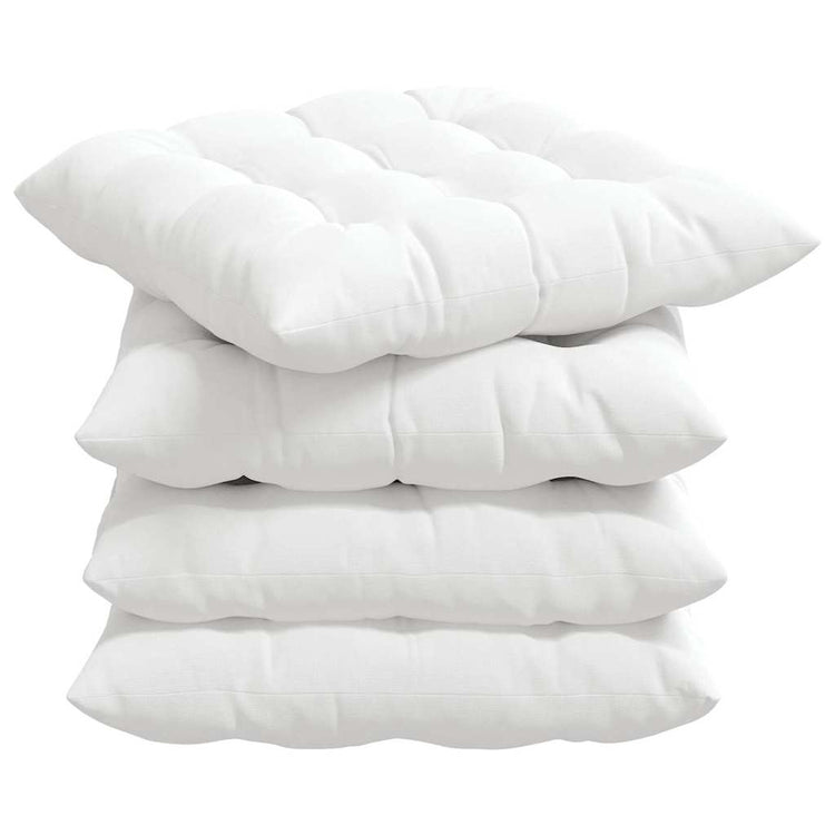 VidaXL Sitzkissen 4 Stück weiß 40 x 40 x 6 cm Stoff