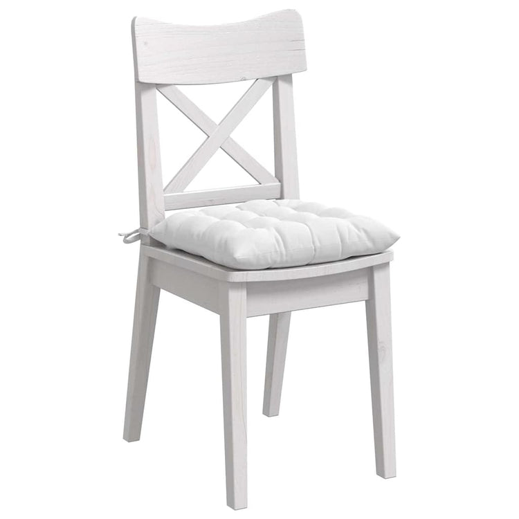 VidaXL Sitzkissen 4 Stück weiß 40 x 40 x 6 cm Stoff