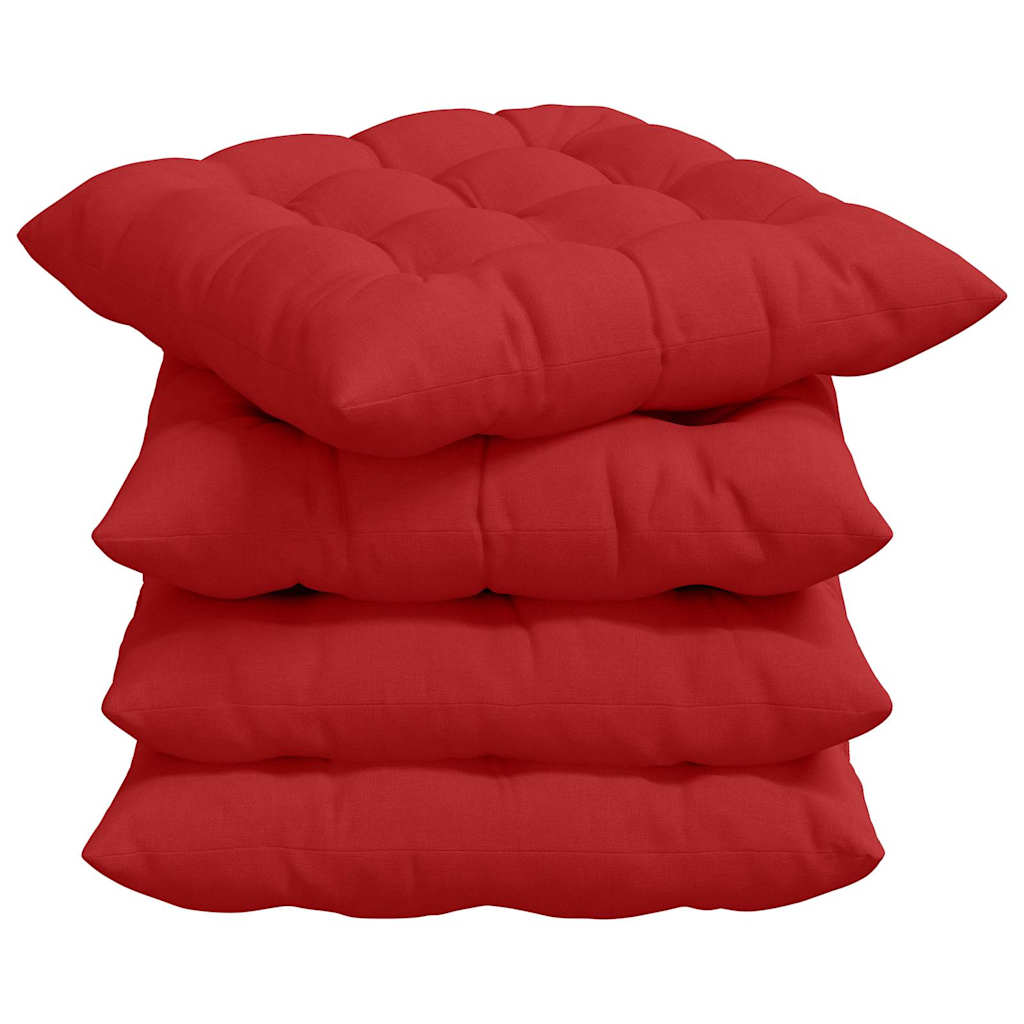 VidaXL Sitzkissen 4 Stück rot 40 x 40 x 6 cm Stoff