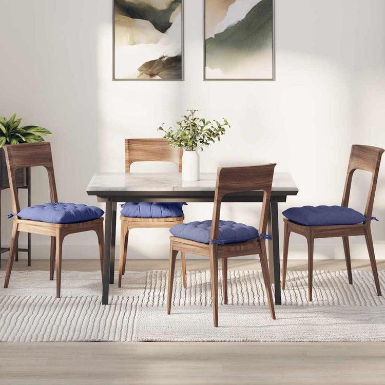VidaXL Sitzkissen 4 Stück Jeansblau 40 x 40 x 6 cm Stoff