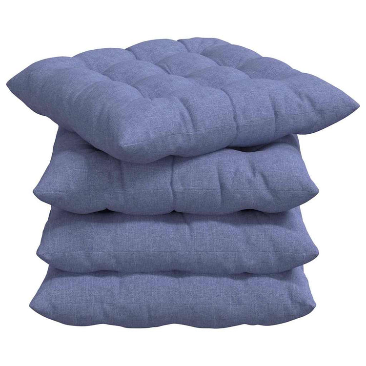VidaXL Sitzkissen 4 Stück Jeansblau 40 x 40 x 6 cm Stoff