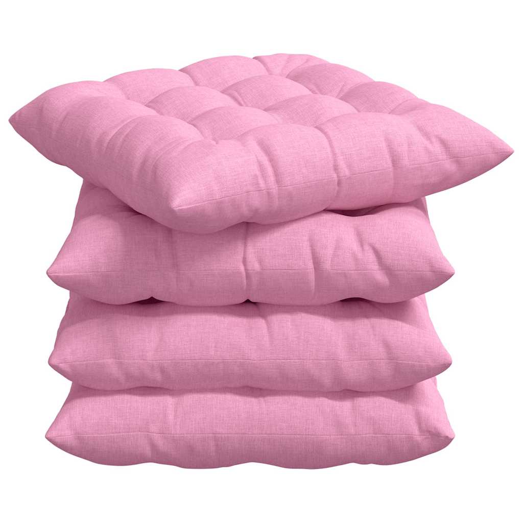 VidaXL Sitzkissen 4 Stück rosa 40 x 40 x 6 cm Stoff