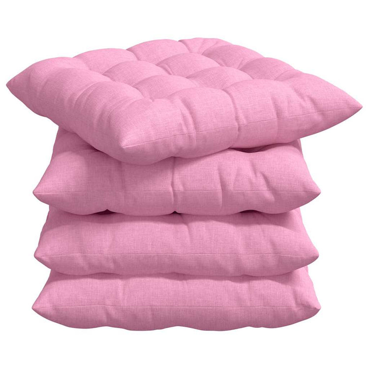VidaXL Sitzkissen 4 Stück rosa 40 x 40 x 6 cm Stoff