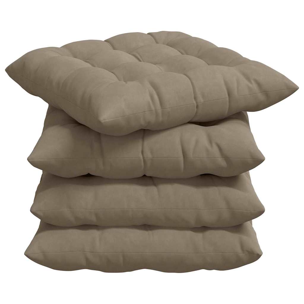 Vidaxx Sitzkissen 4 Stück Taupe 40 x 40 x 6 cm Mikrofaser
