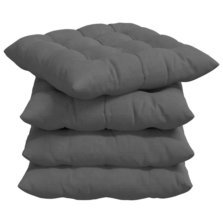 Vidaxx Sitzkissen 4 Stück dunkelgrau 40 x 40 x 6 cm Mikrofaser