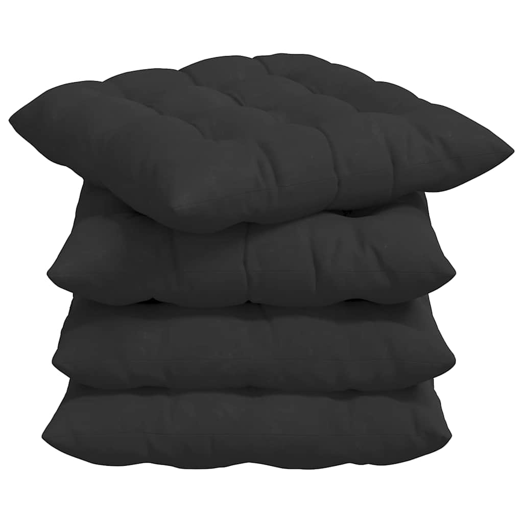 Vidaxx Sitzkissen 4 Stück schwarz 40 x 40 x 6 cm Mikrofaser
