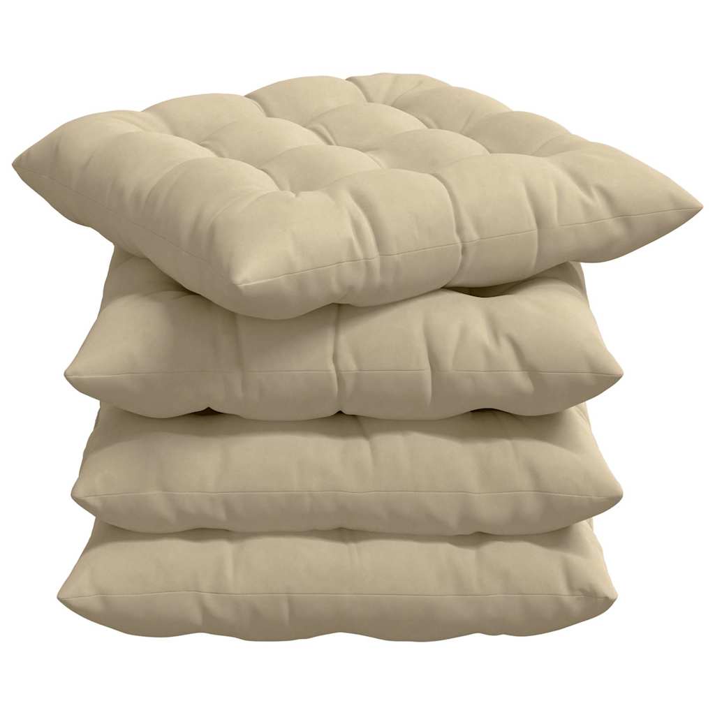 Vidaxx Sitzkissen 4 Stück Creme 40 x 40 x 6 cm Mikrofaser