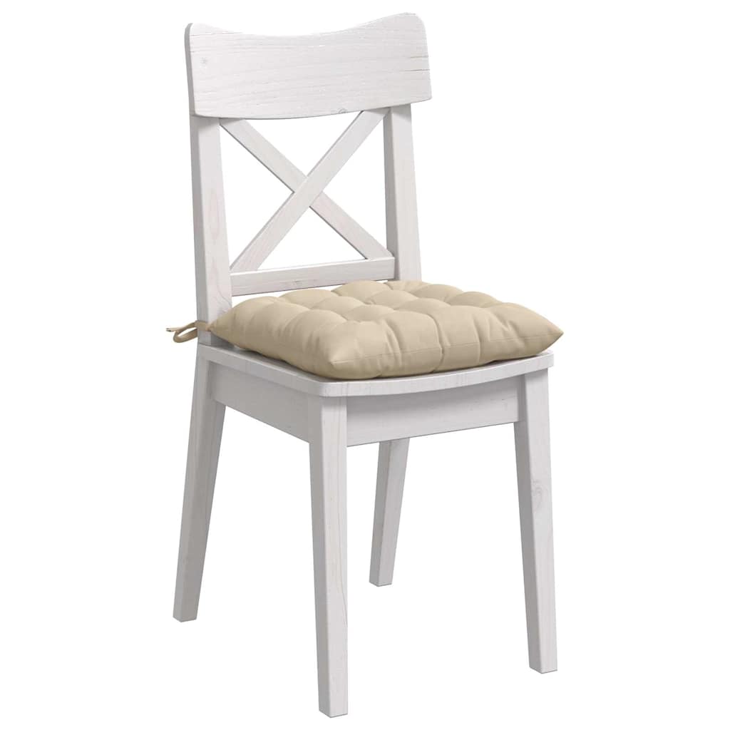 Vidaxx Sitzkissen 4 Stück Creme 40 x 40 x 6 cm Mikrofaser