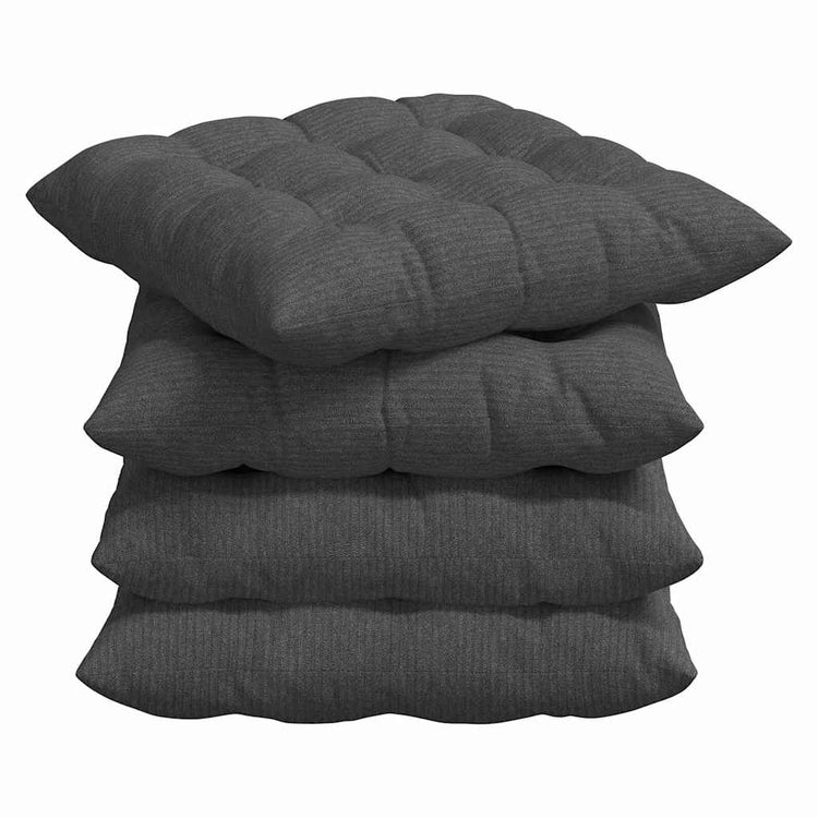 Vidaxx Sitzkissen 4 Stück dunkelgrau 40 x 40 x 6 cm Baumwollstoff
