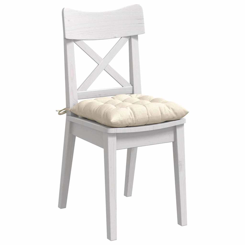 VidaXL Sitzkissen 4 Stück Creme 40 x 40 x 6 cm Baumwollstoff
