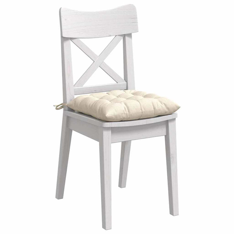 VidaXL Sitzkissen 4 Stück Creme 40 x 40 x 6 cm Baumwollstoff