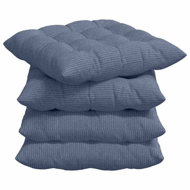 VidaXL Sitzkissen 4 Stück blau 40 x 40 x 6 cm Baumwollstoff