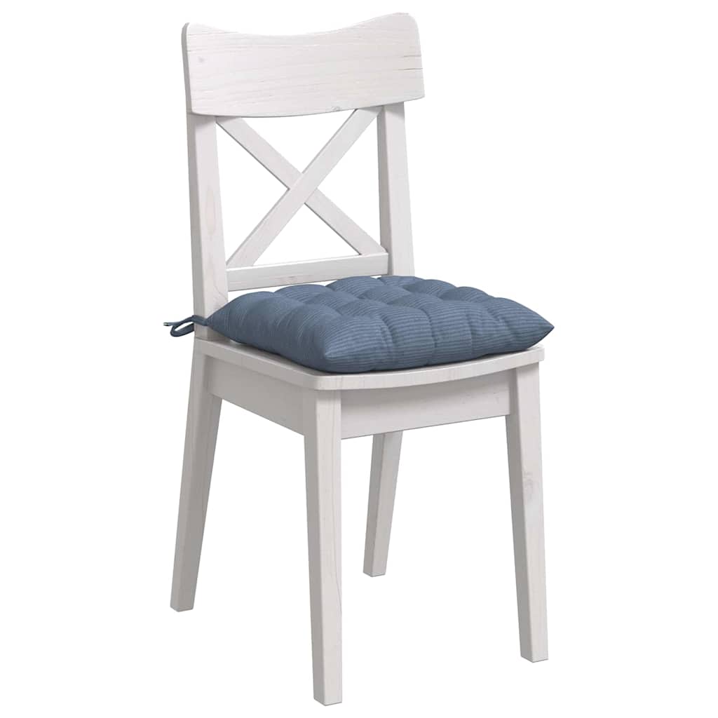 VidaXL Sitzkissen 4 Stück blau 40 x 40 x 6 cm Baumwollstoff