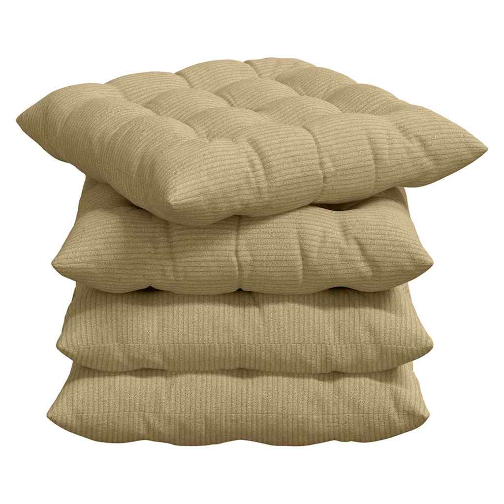 Vidaxx Sitzkissen 4 Stück grau grün 40 x 40 x 6 cm Baumwollstoff