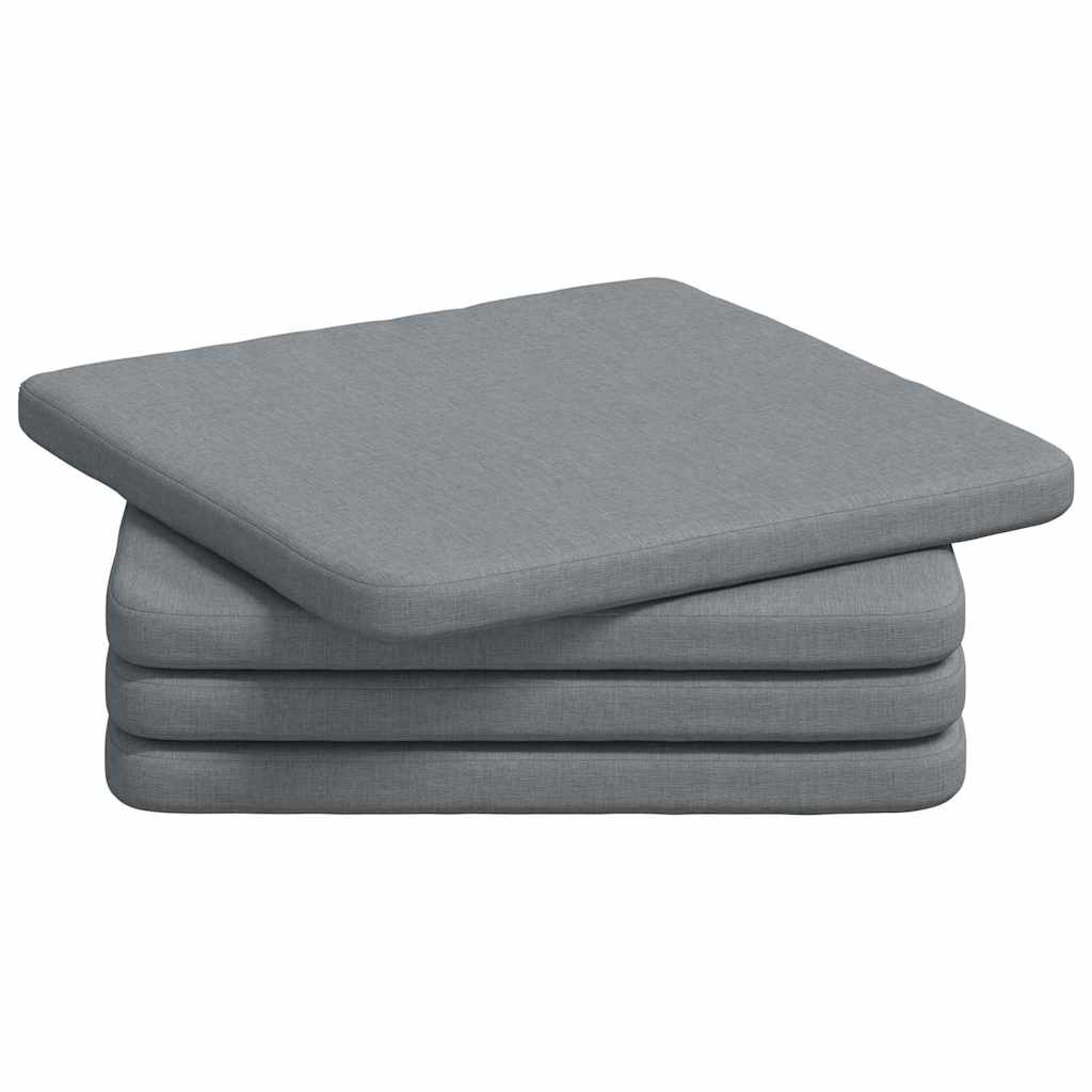 VidaXL Sitzkissen 4 Stück hellgrau 40 x 40 x 3 cm Stoff