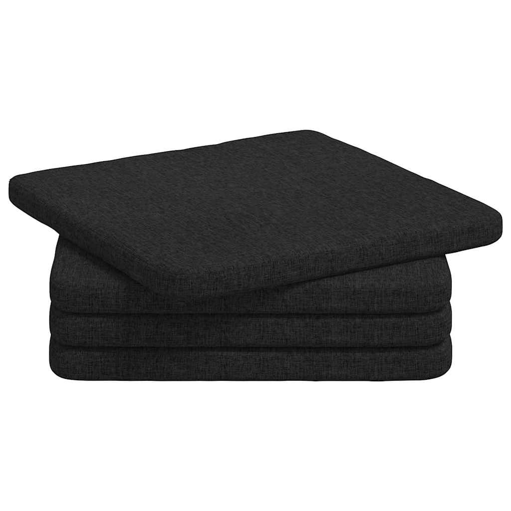 VidaXL Sitzkissen 4 Stück schwarz 40 x 40 x 3 cm Stoff