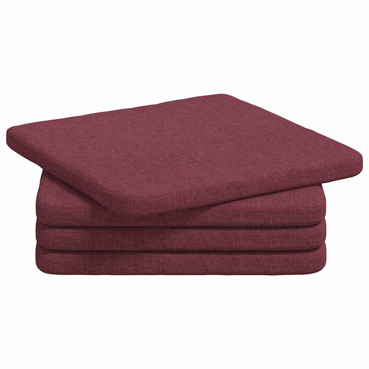 VidaXL Sitzkissen 4 Stück weinrot 40 x 40 x 3 cm Stoff