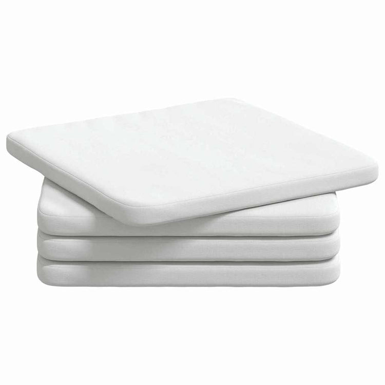 VidaXL Sitzkissen 4 Stück weiß 40 x 40 x 3 cm Stoff