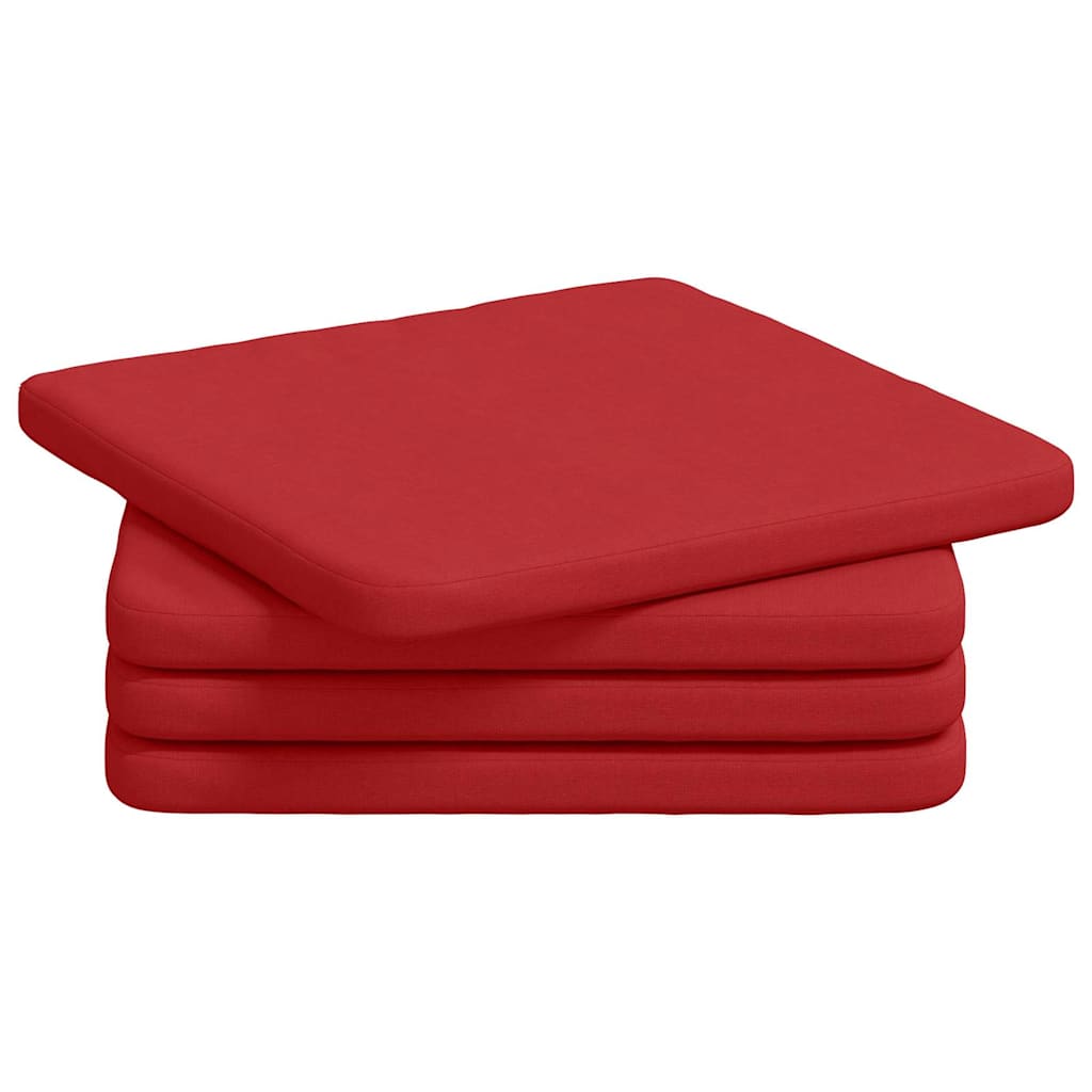 VidaXL Sitzkissen 4 Stück rot 40 x 40 x 3 cm Stoff