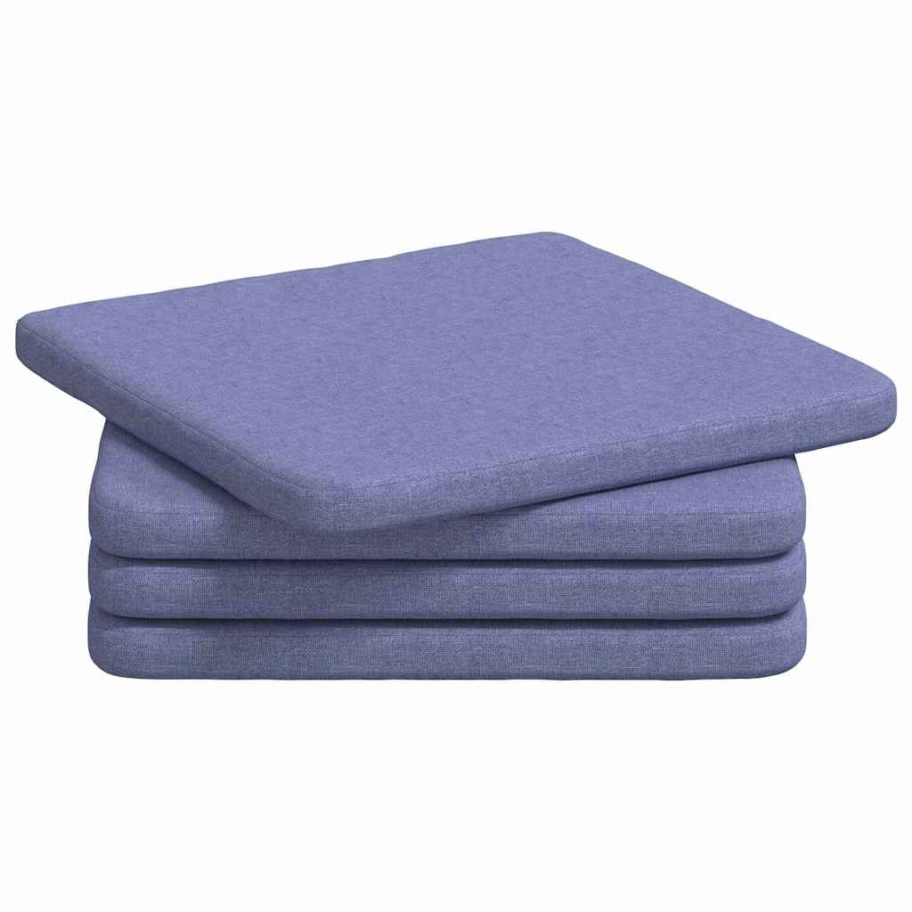VidaXL Sitzkissen 4 Stück Jeansblau 40 x 40 x 3 cm Stoff