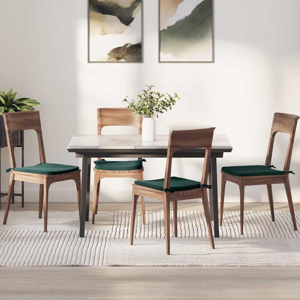 VidaXL seat cushions 4 pcs dark green 40 x 40 x 3 cm velvet