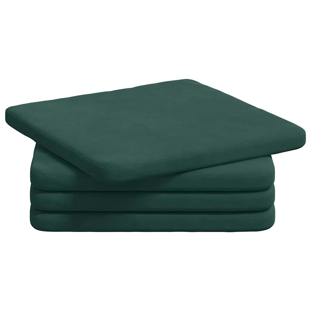 VidaXL seat cushions 4 pcs dark green 40 x 40 x 3 cm velvet