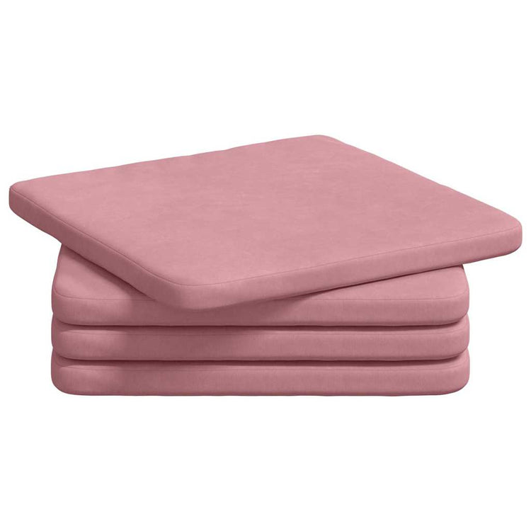 VidaXL Sitzkissen 4 Stück rosa 40 x 40 x 3 cm Samt