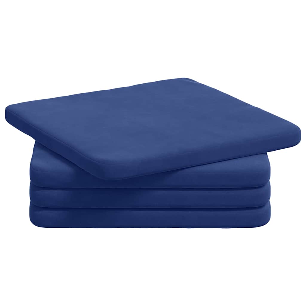 Vidaxx Sitzkissen 4 Stück Polizeiblau 40 x 40 x 3 cm Samt