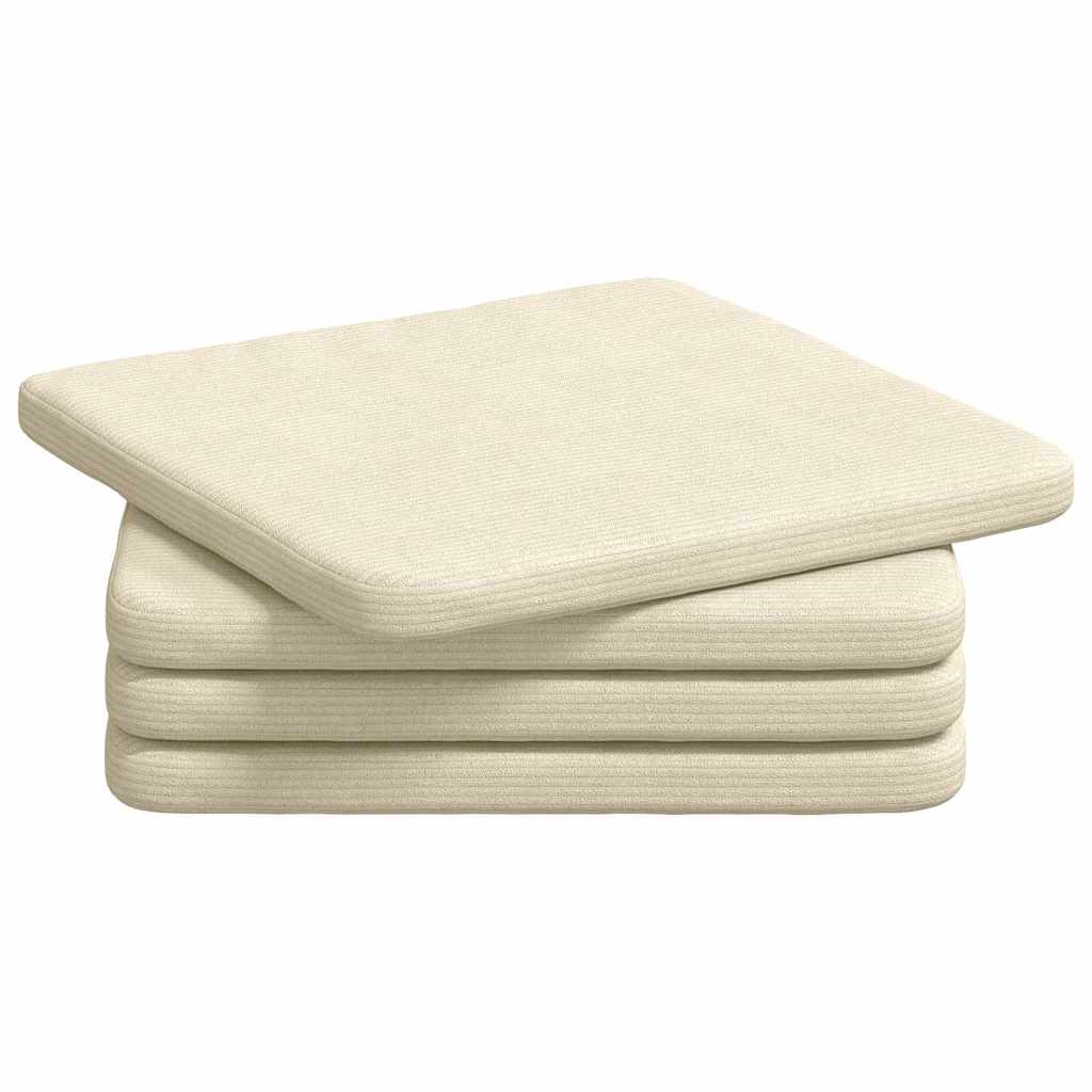 VidaXL Sitzkissen 4 Stück Creme 40 x 40 x 3 cm Baumwollstoff