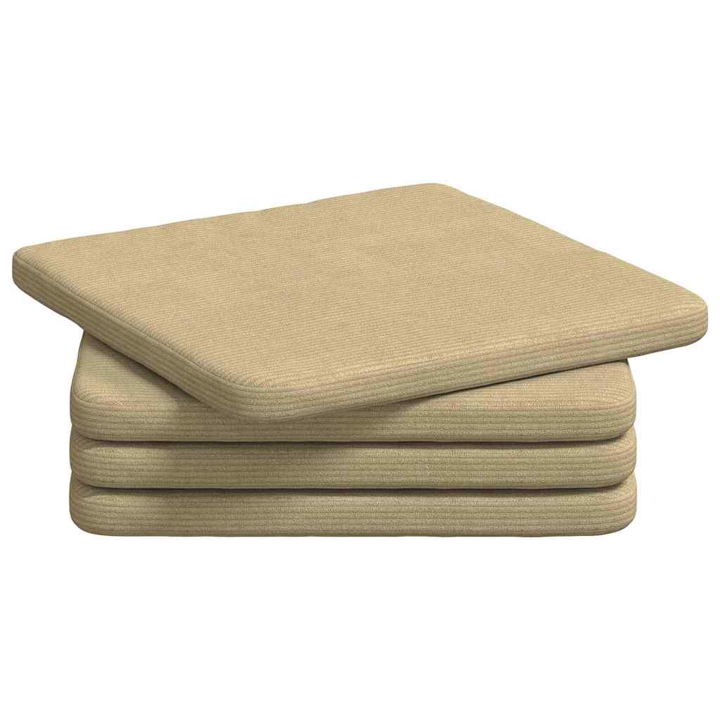 Vidaxx Sitzkissen 4 Stück grau grün 40 x 40 x 3 cm Baumwollstoff