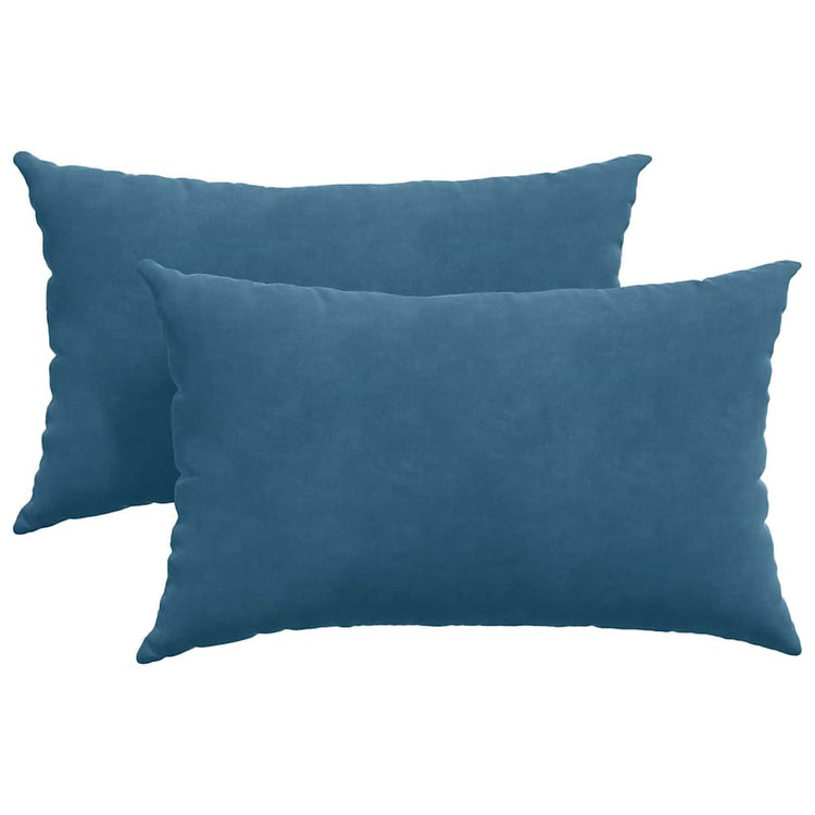 VidaXL Sofakissen 2 Stück blau 50 x 30 cm Cordstoff