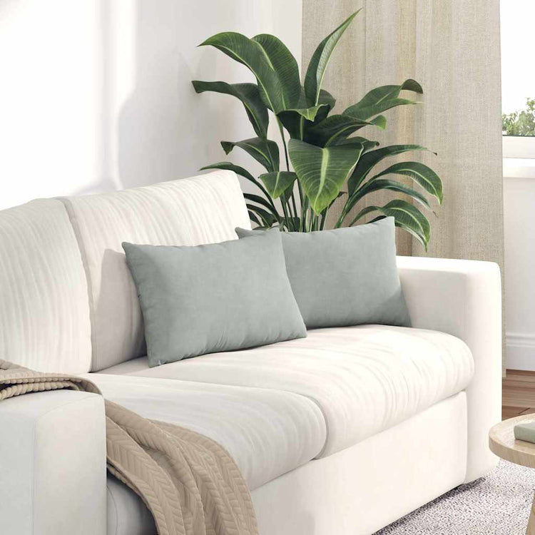 VidaXL Sofakissen 2 Stück hellgrau 50 x 30 cm Cordstoff