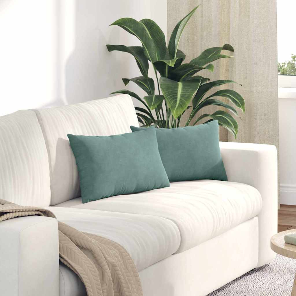 VidaXL Sofakissen 2 Stück Seegrün 50 x 30 cm Cordstoff