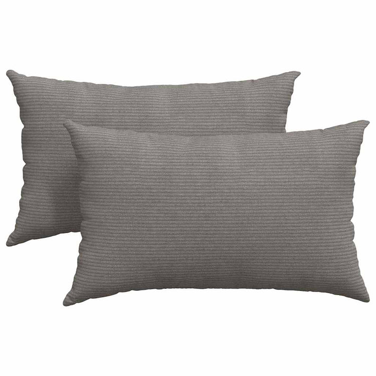 VidaXL Sofakissen 2 Stück hellgrau 50 x 30 cm Cordstoff