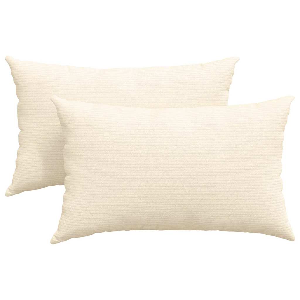 VidaXL Sofakissen 2 Stück Creme 50 x 30 cm Cordstoff