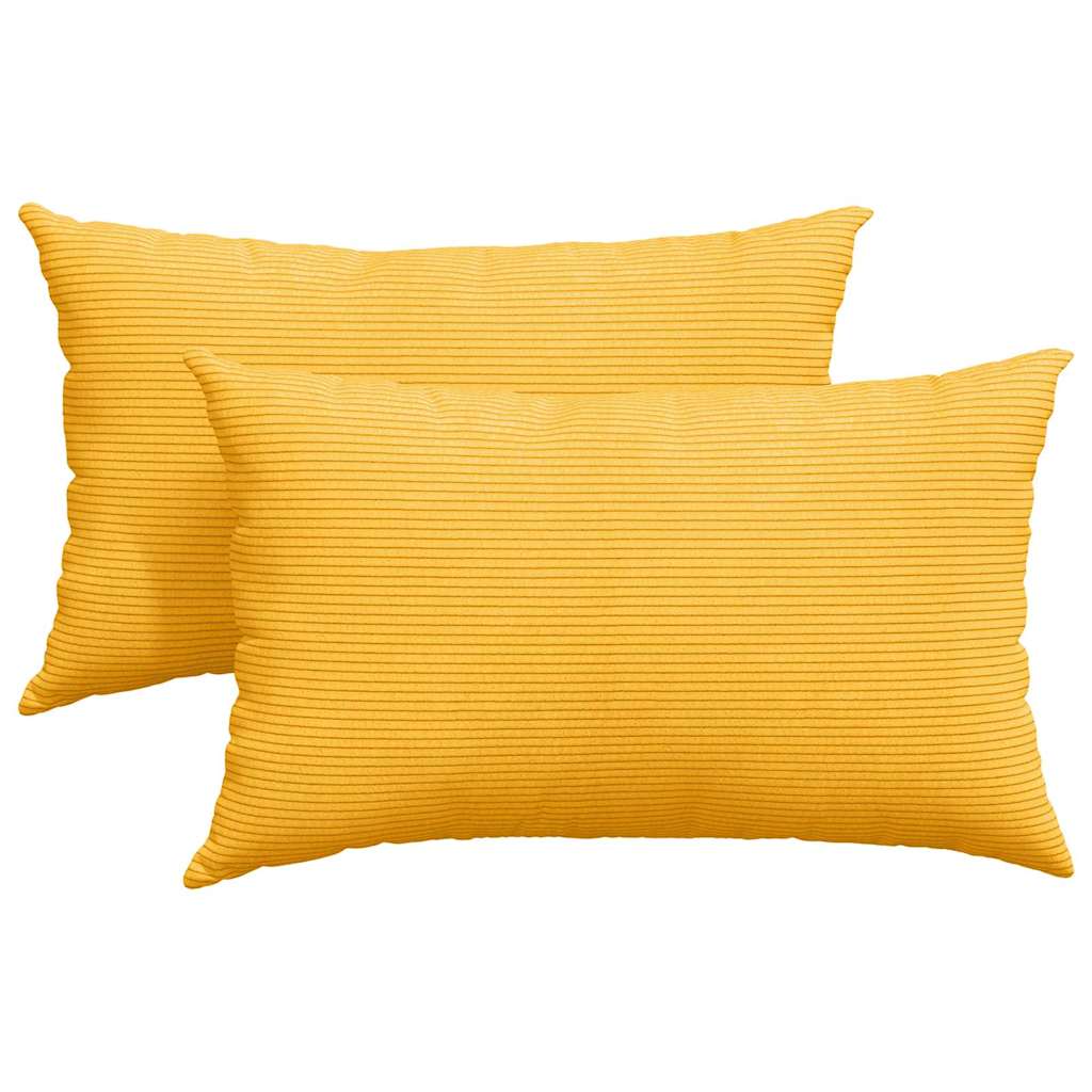 VidaXL Sofakissen 2 Stück hellgelb 50 x 30 cm Cordstoff