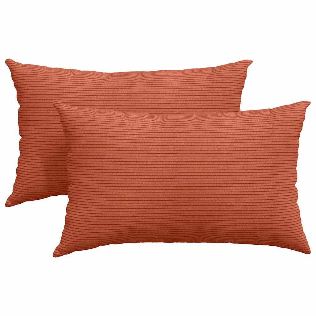 VidaXL Sofakissen 2 Stück rot-orange 50 x 30 cm Cordstoff