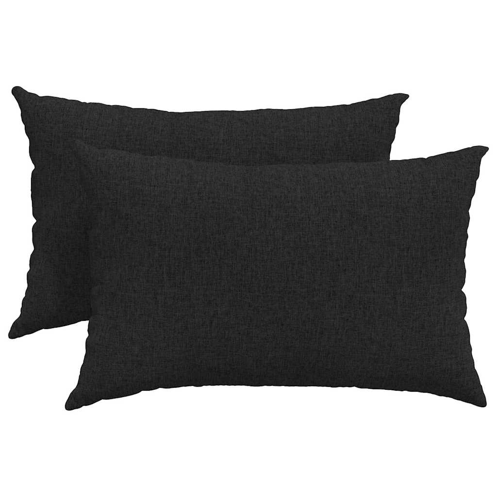 VidaXL Sofakissen 2 Stück schwarz 60 x 40 cm Stoff