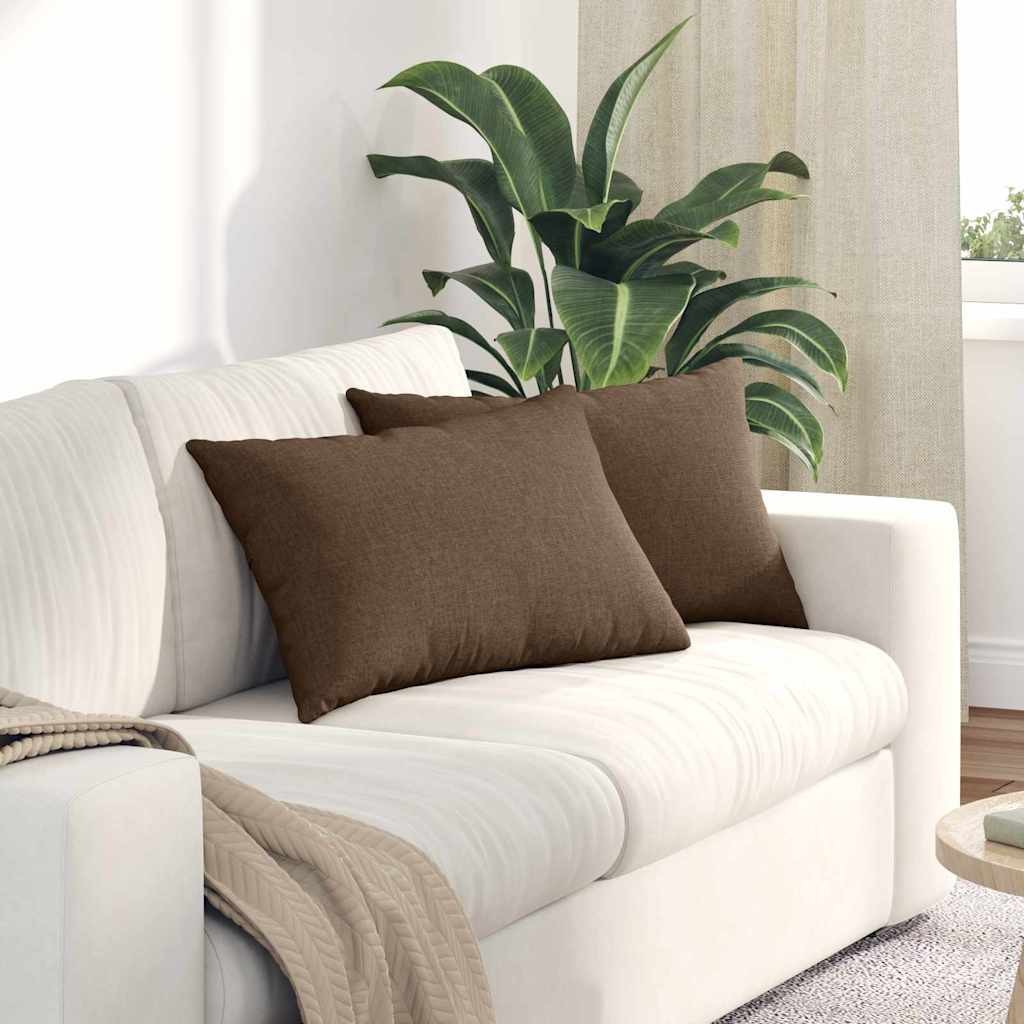 VidaXL Sofakissen 2 Stück braun 60 x 40 cm Stoff