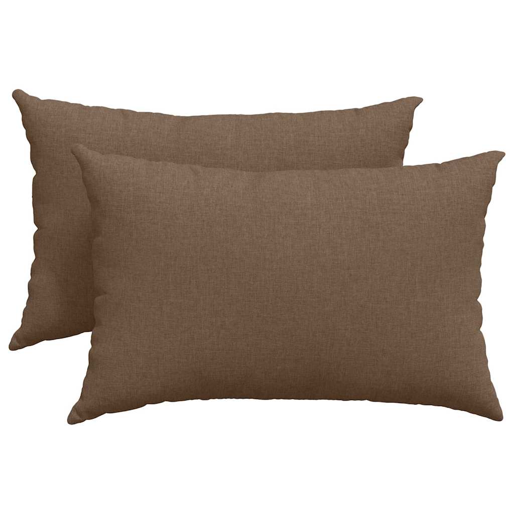 VidaXL Sofakissen 2 Stück braun 60 x 40 cm Stoff