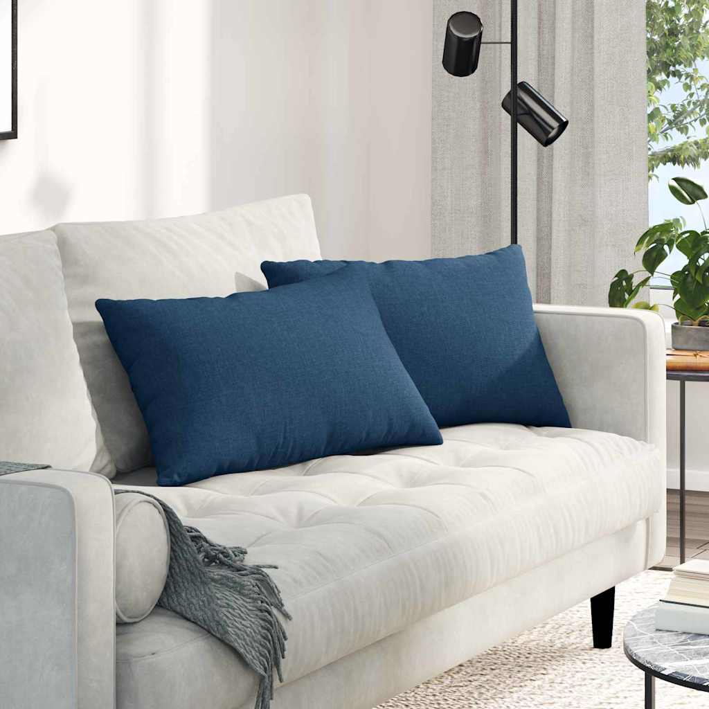 VidaXL Sofakissen 2 Stück blau 60 x 40 cm Stoff