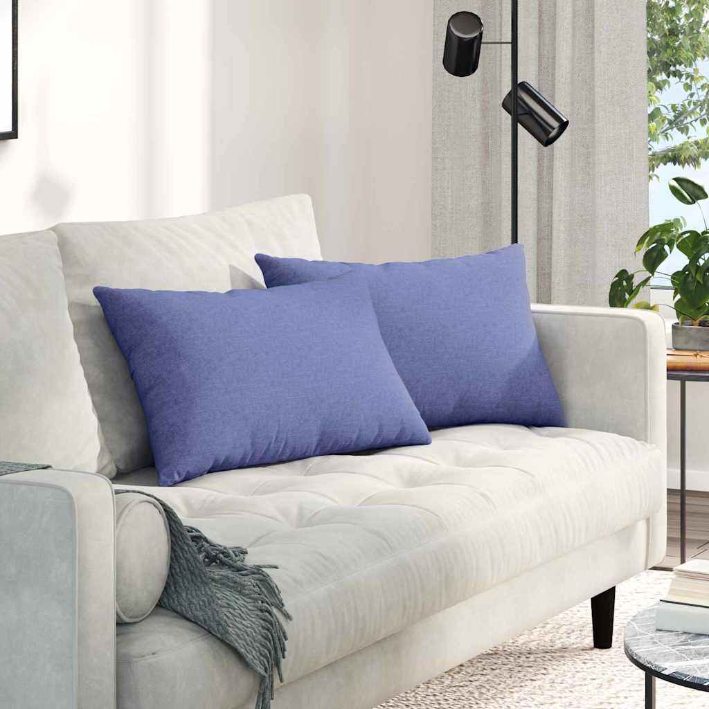 VidaXL Sofakissen 2 Stück Jeansblau 60 x 40 cm Stoff